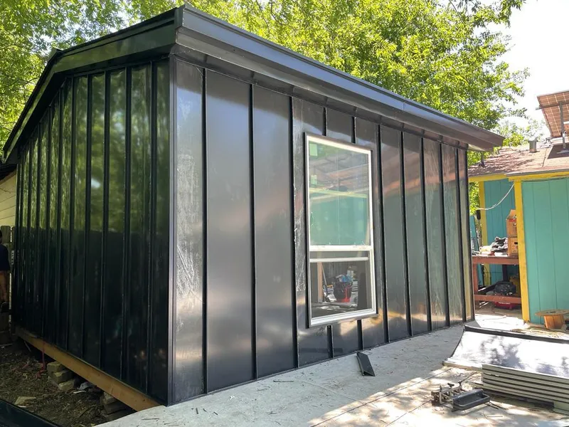 Black standing seam metal wall panels for Metal Roof Installation in Belton